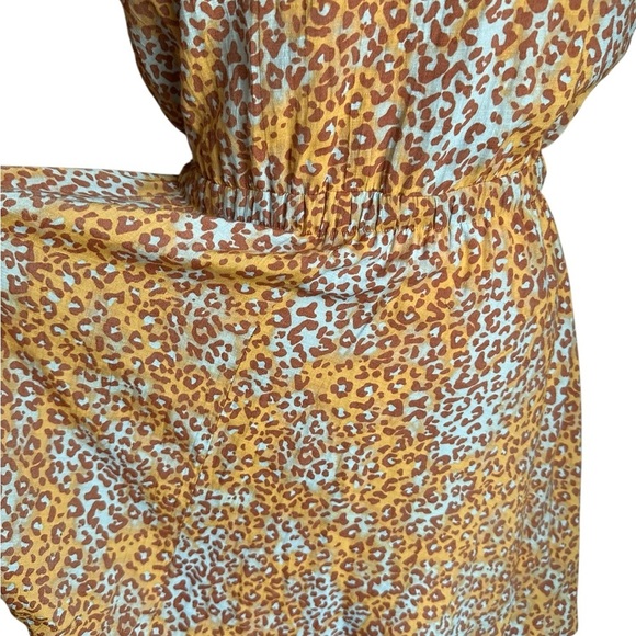 Nine West A-Line Shirt Dress Animal Print Sleeveless Chest Pocket Tie Waist Sz L - Picture 7 of 16